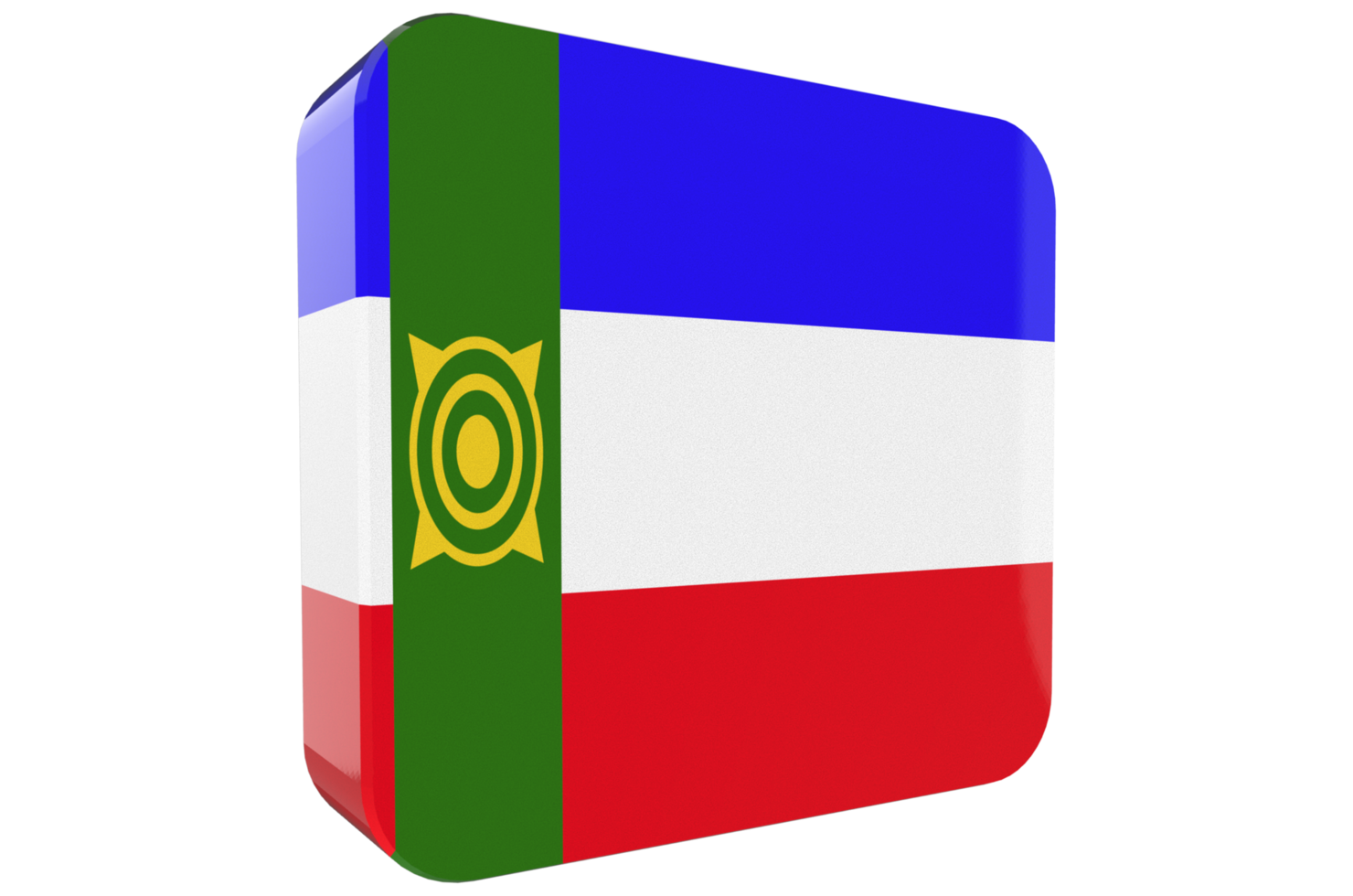 Khakassia 3d Flag Icon on PNG Background