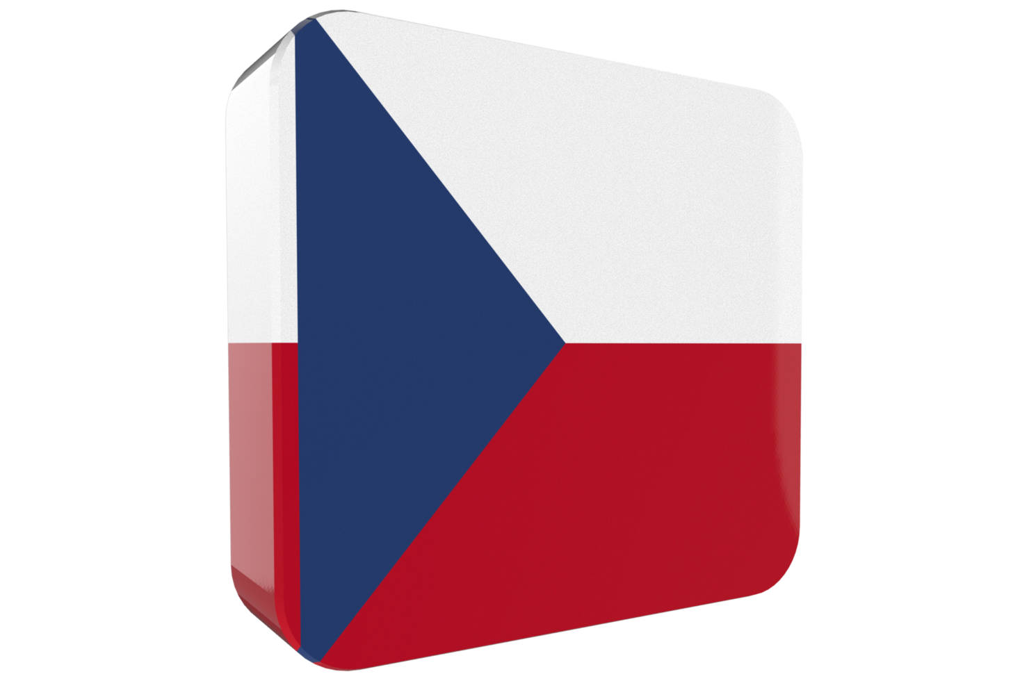 Czech Republic 3d Flag Icon on PNG Background