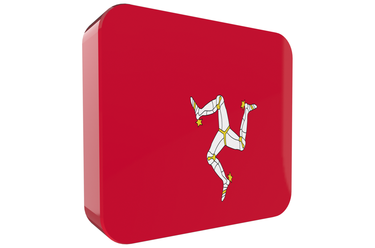 sle of Man 3d Flag Icon on PNG Background