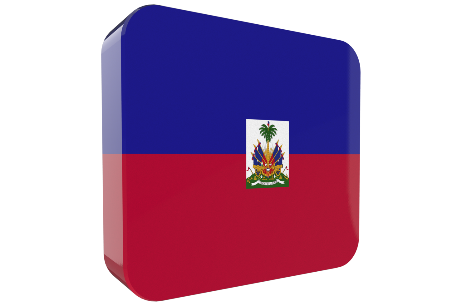 Haïti 3d vlag icoon Aan PNG achtergrond