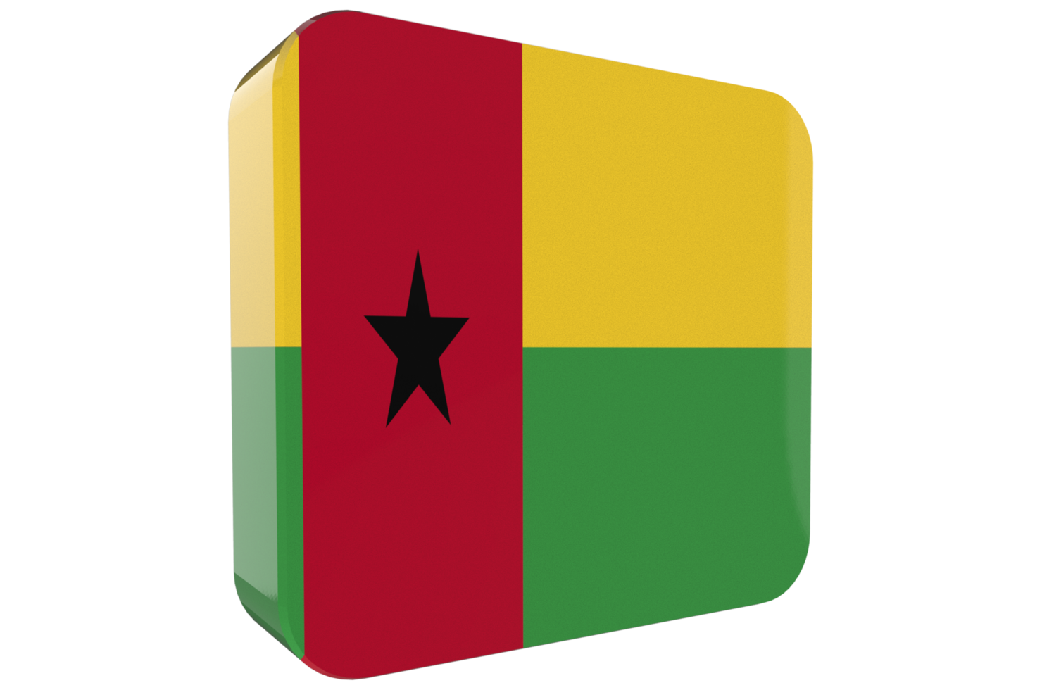 Guinea biisau 3d vlag icoon Aan PNG achtergrond