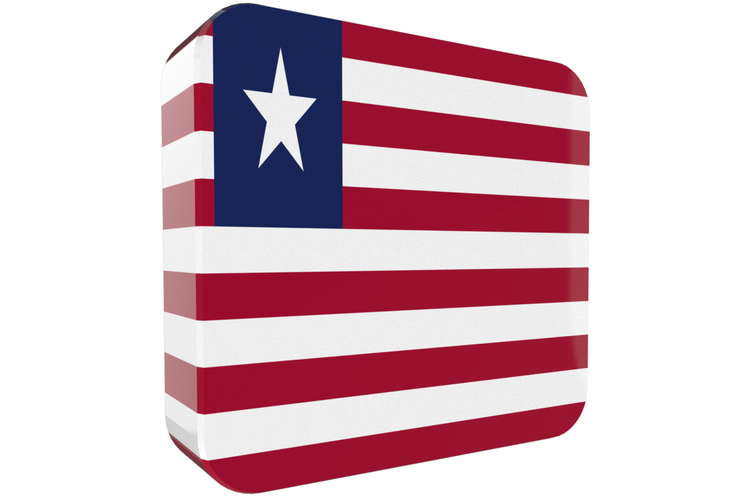 Liberia 3d Flag Icon on PNG Background