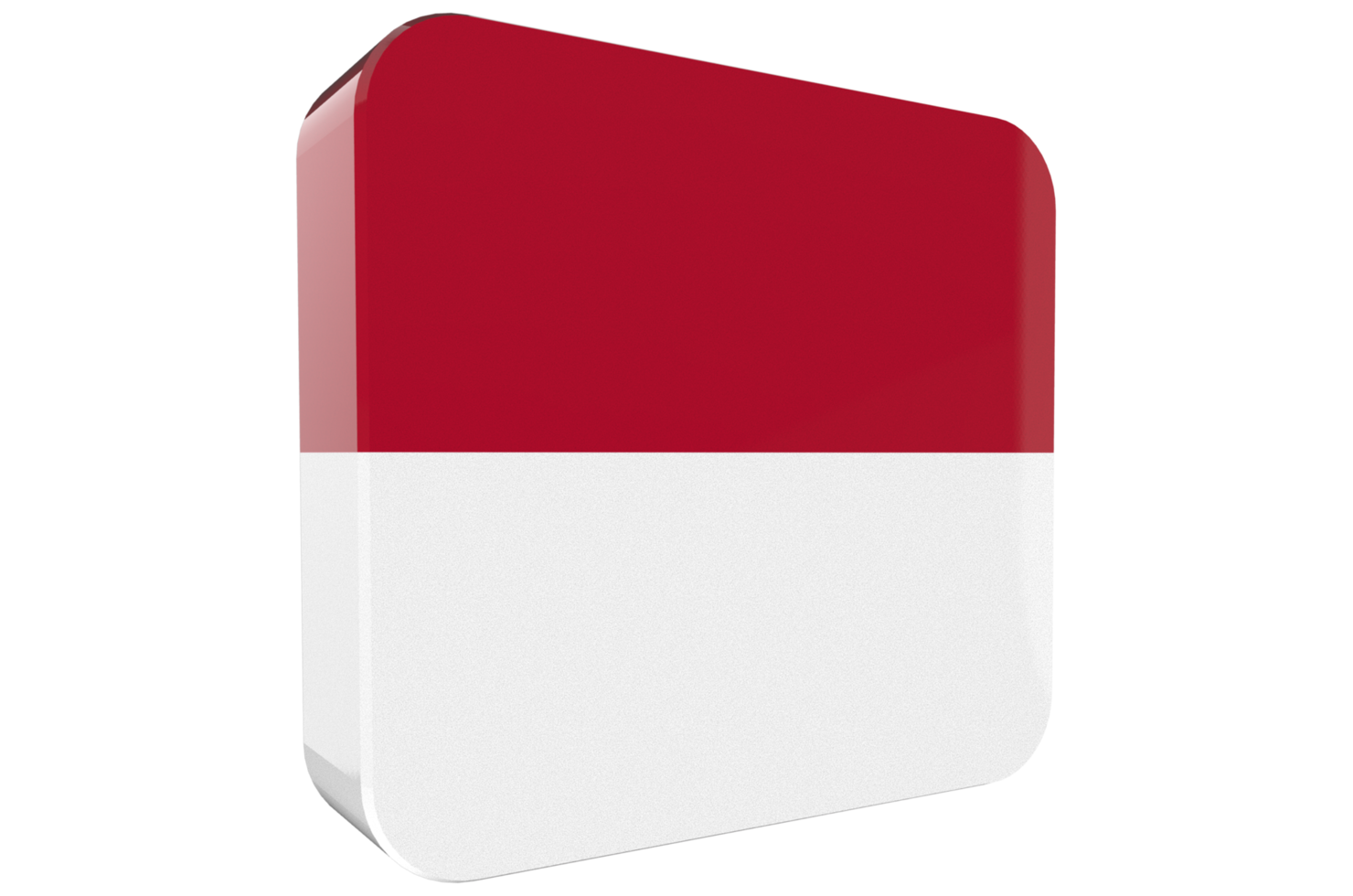 Indonesia 3d Flag Icon on PNG Background