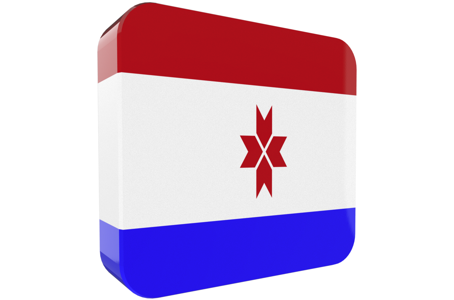Mordovia 3d Flag Icon on PNG Background