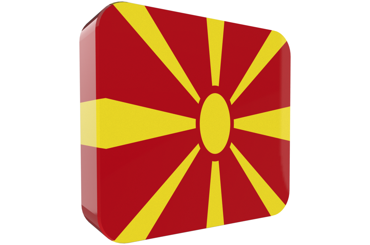 Macedonië 3d vlag icoon Aan PNG achtergrond