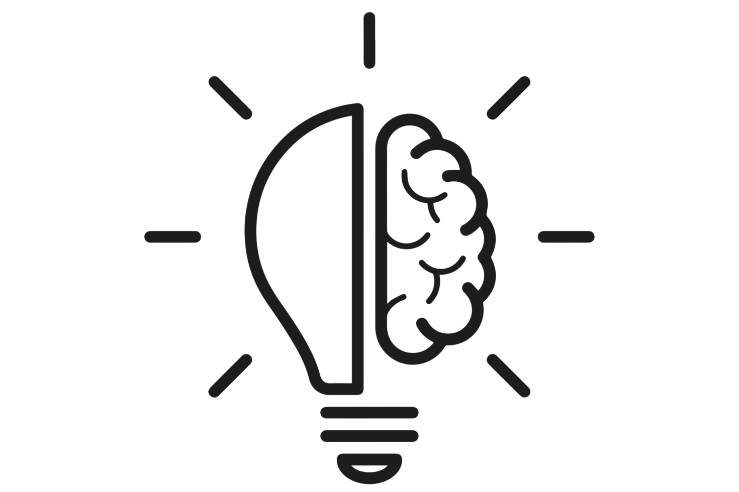 idea brain icon on transparent background png