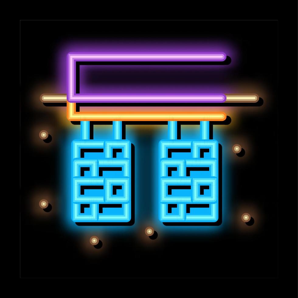 house foundation neon glow icon illustration vector