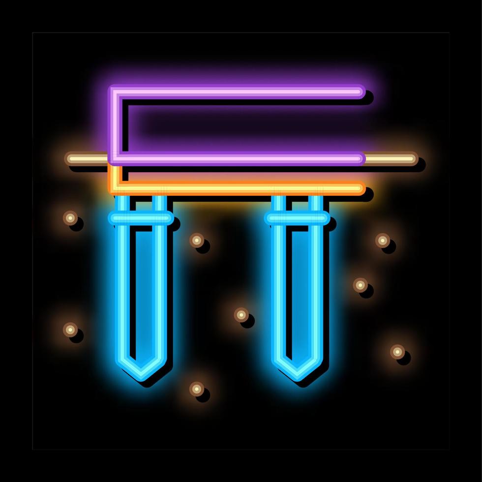 pile foundation neon glow icon illustration vector