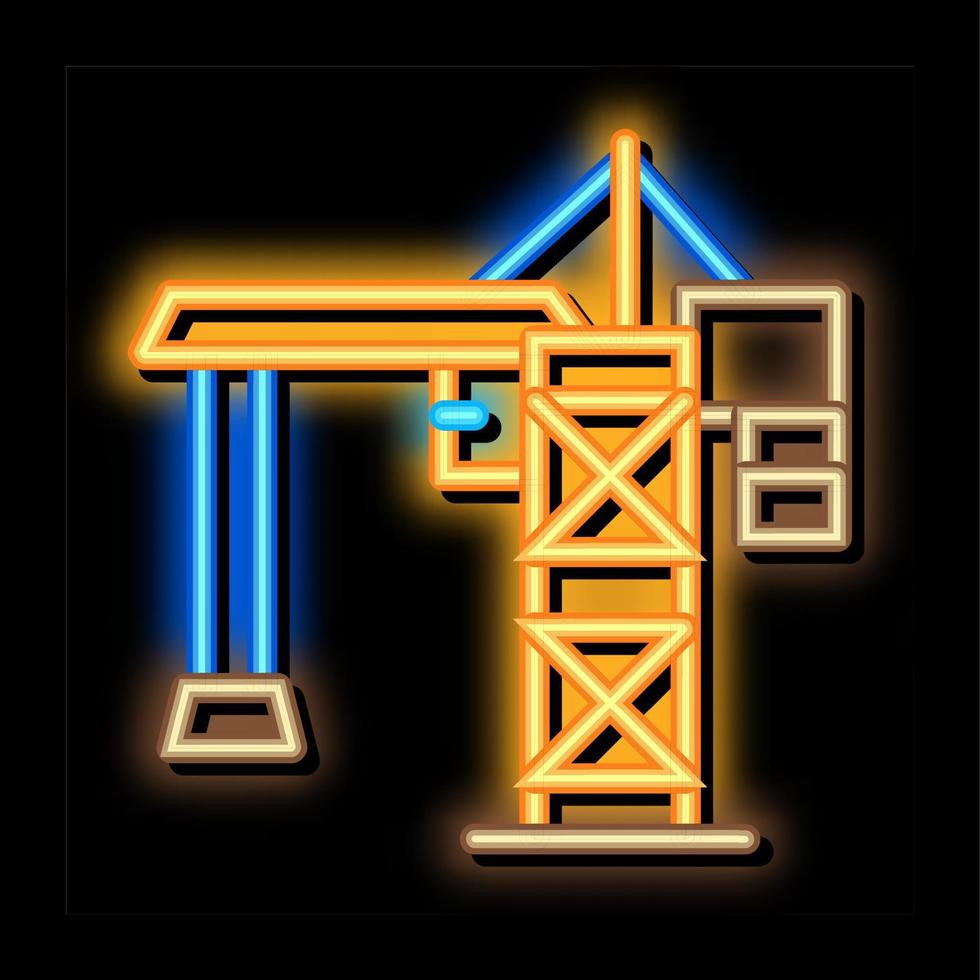 crane for building neon glow icon illustration vector