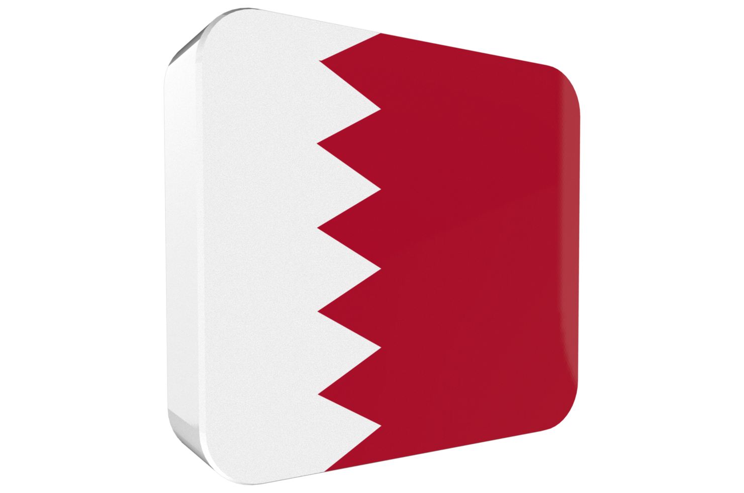 Bahrain 3d Flag Icon on PNG Background