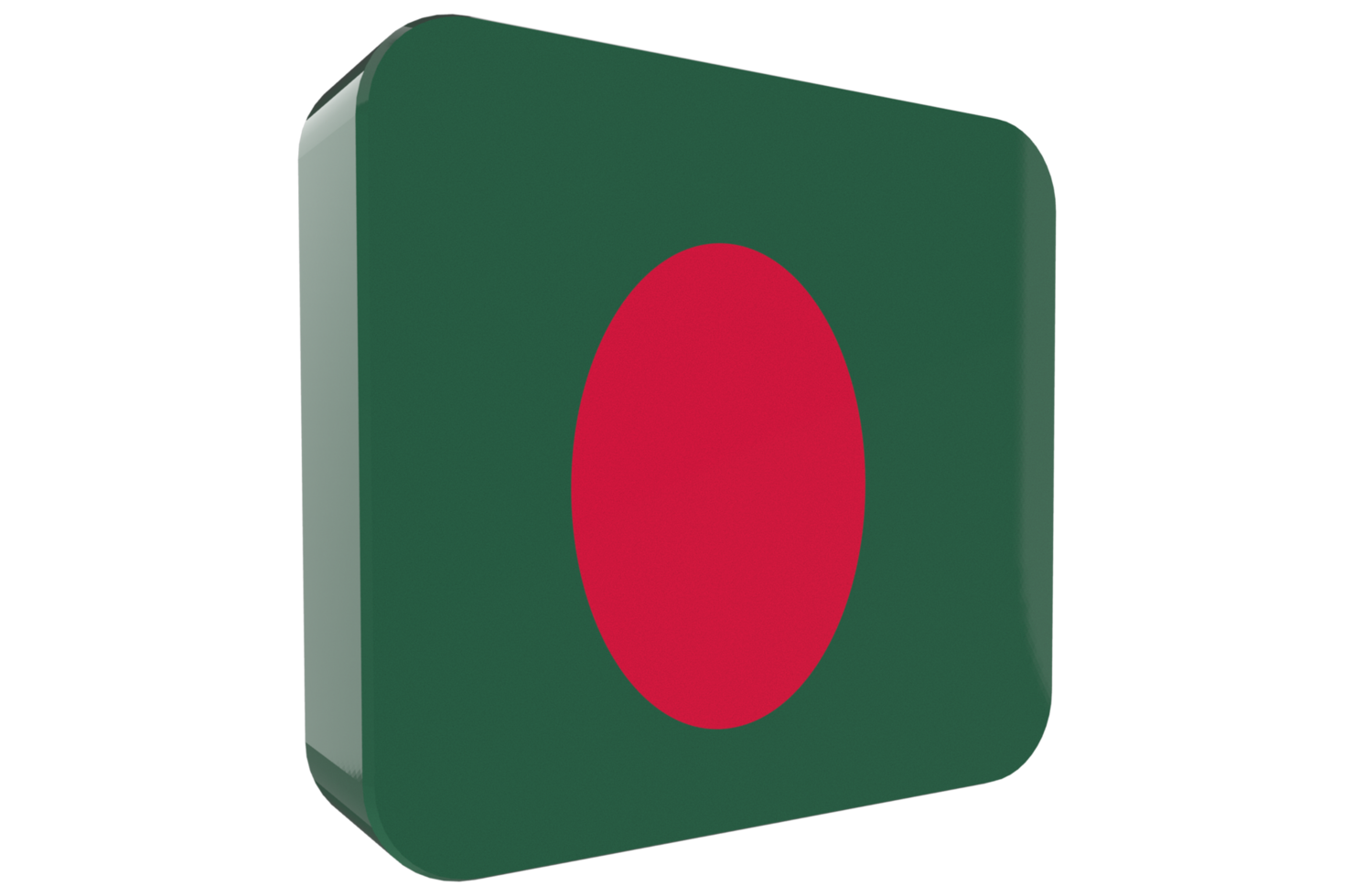 Bangladesh 3d Flag Icon on PNG Background