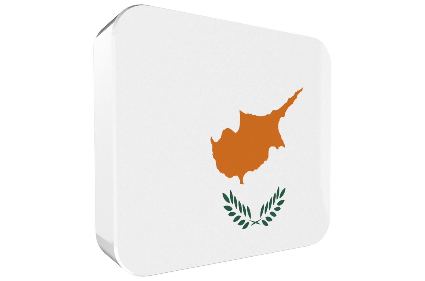 Cyprus 3d Flag Icon on PNG Background