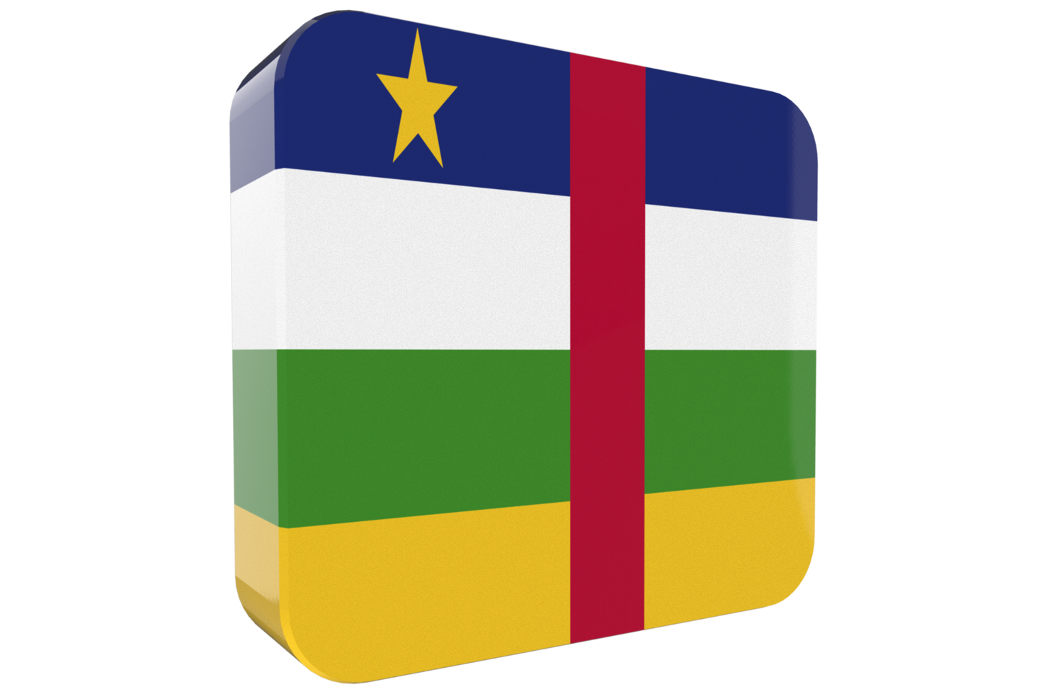 centraal Afrikaanse republiek 3d vlag icoon Aan PNG achtergrond