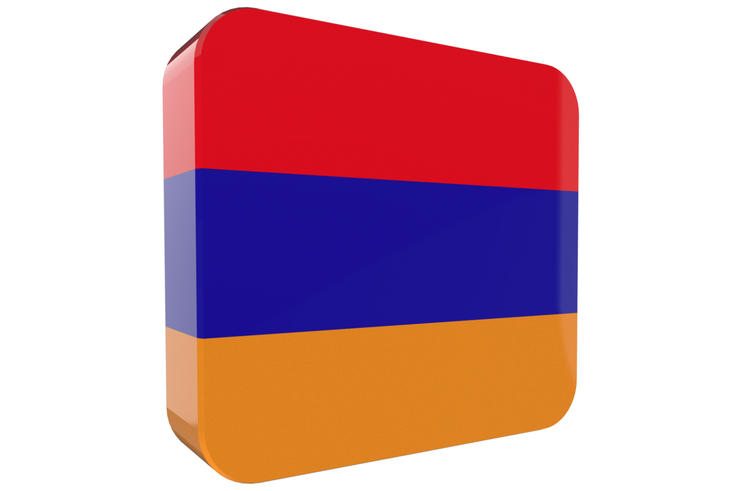 Armenia 3d Flag Icon on PNG Background