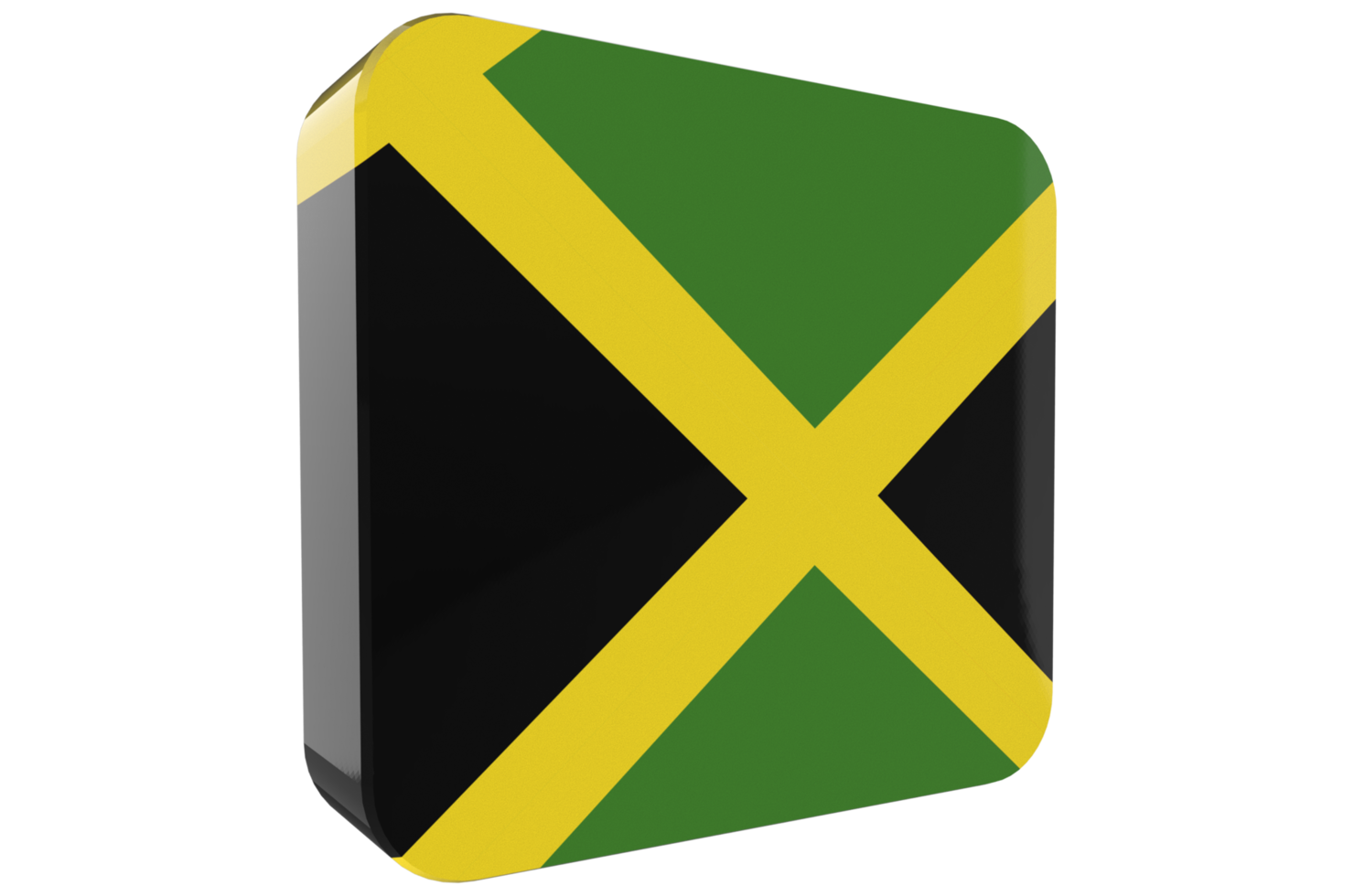 jamaica, 3d flagga ikon på png bakgrund