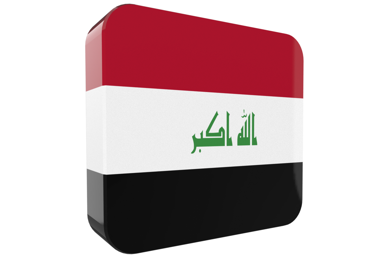 Iraq 3d Flag Icon on PNG Background