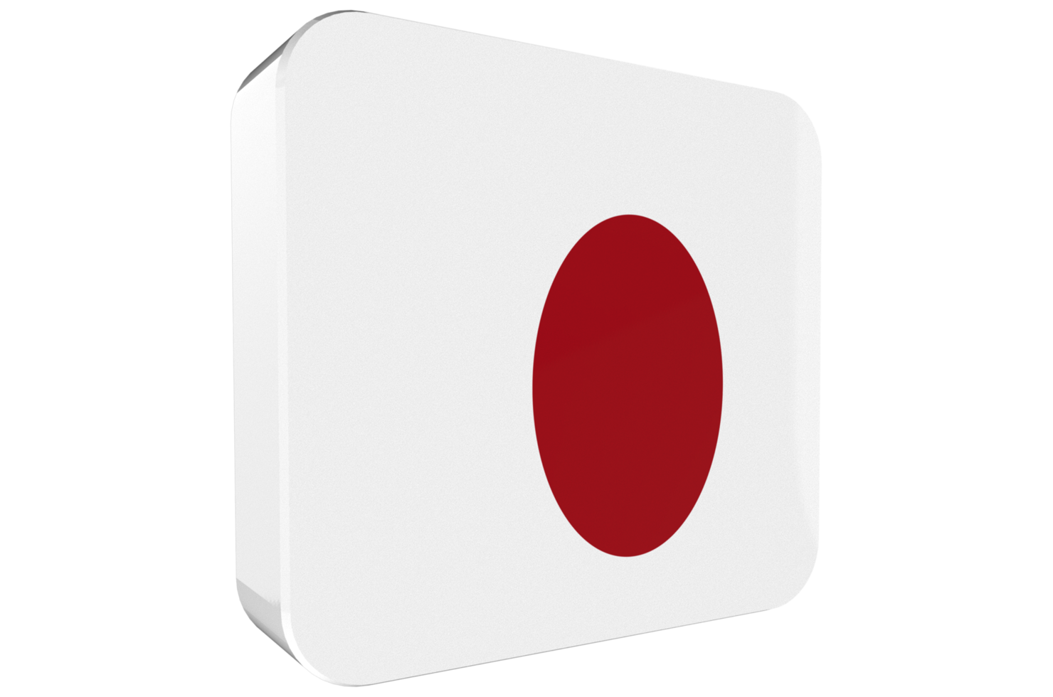 Japan 3d Flag Icon on PNG Background