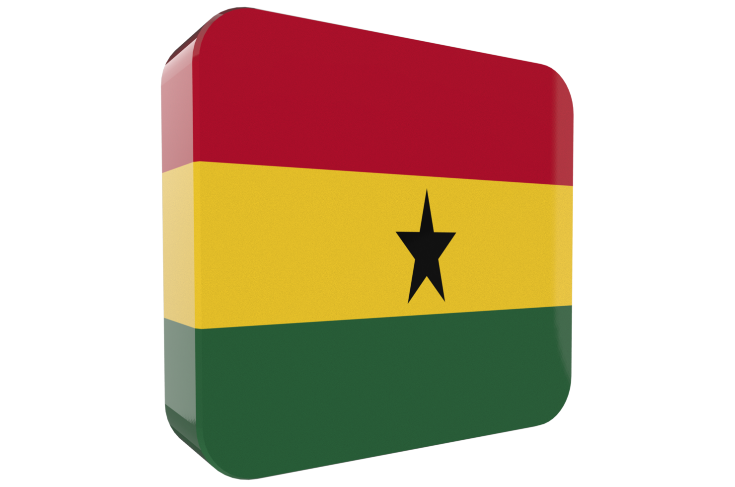 icône de drapeau 3d du ghana sur fond png