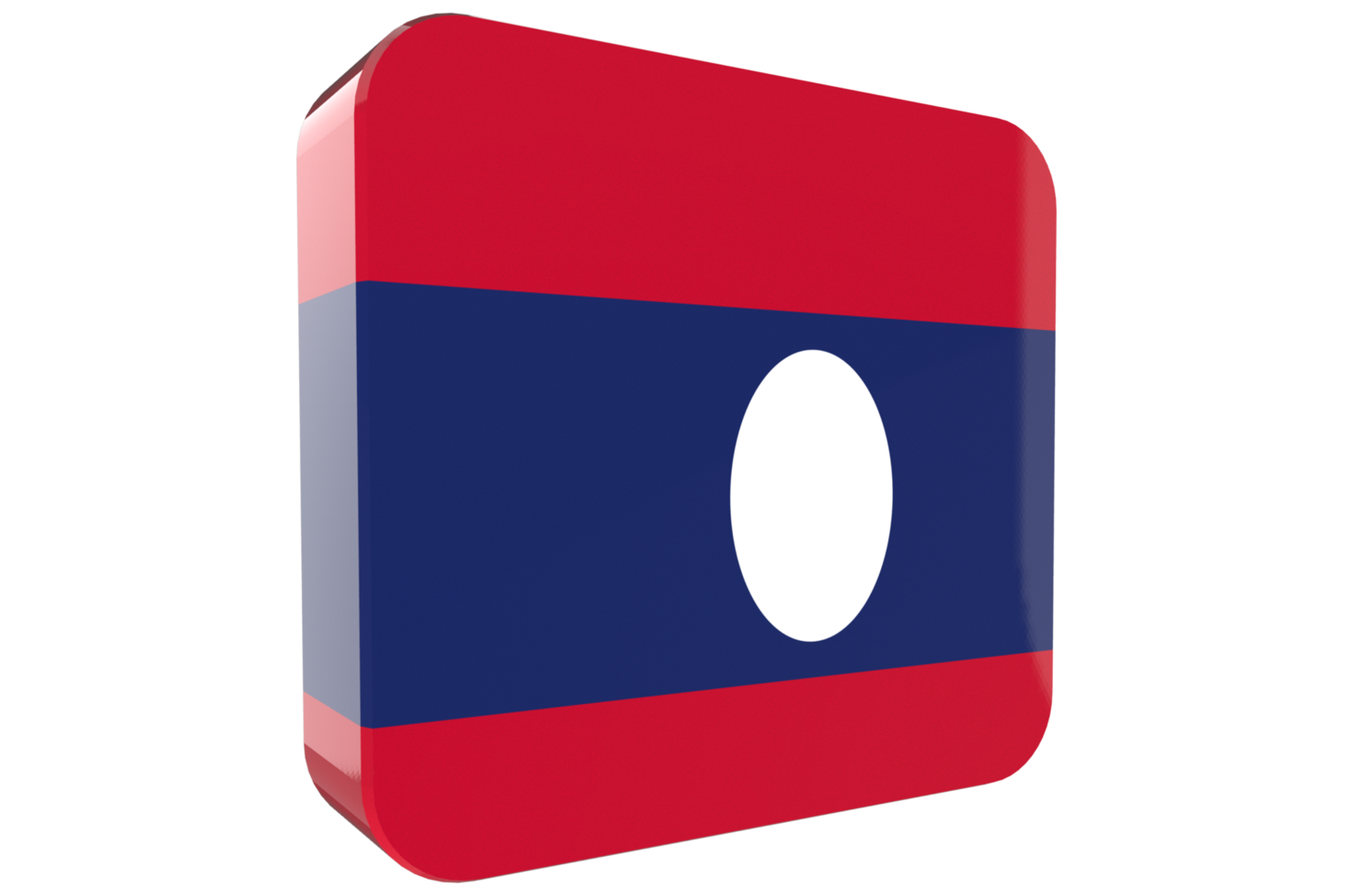 Loas 3d Flag Icon on PNG Background