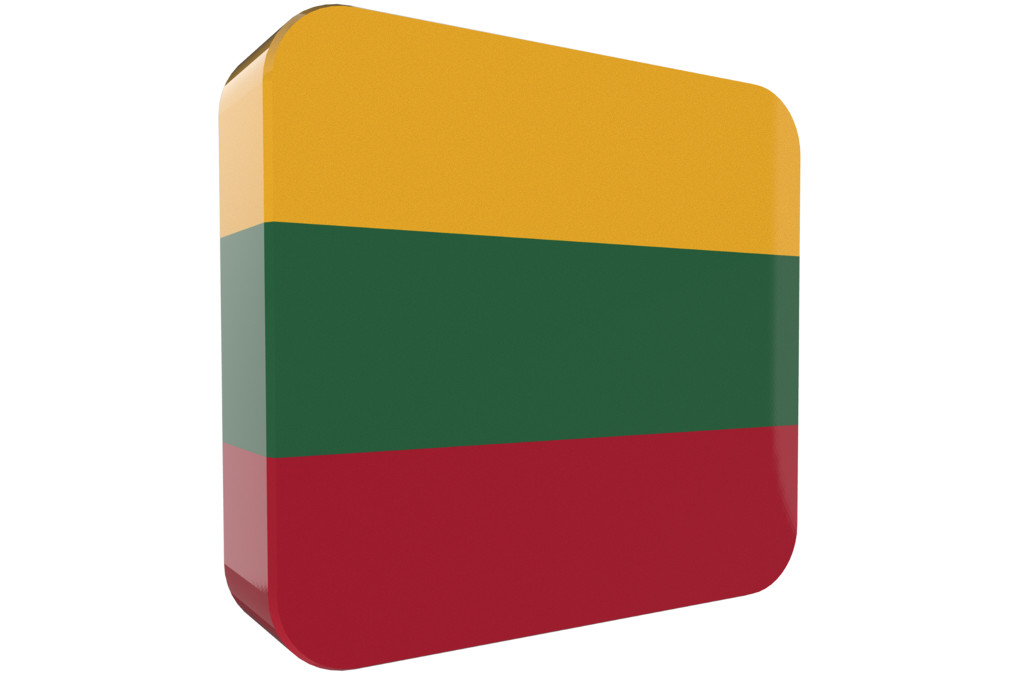Lithuania 3d Flag Icon on PNG Background