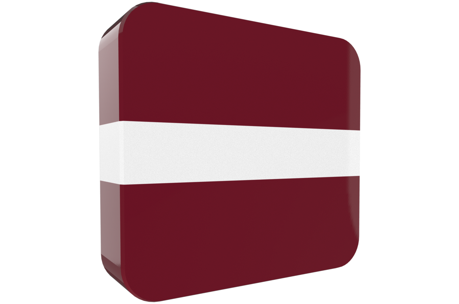 Latvia 3d Flag Icon on PNG Background