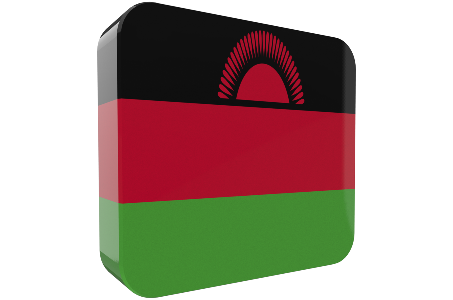 Malawi 3d Flag Icon on PNG Background