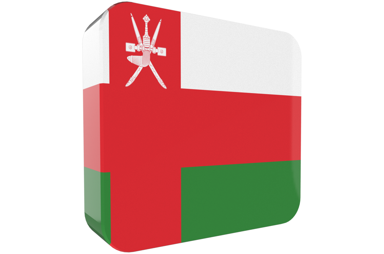 icône de drapeau oman 3d sur fond png