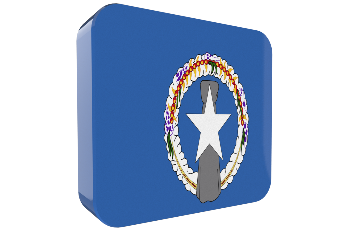 Northern Mariana Islands 3d Flag Icon on PNG Background