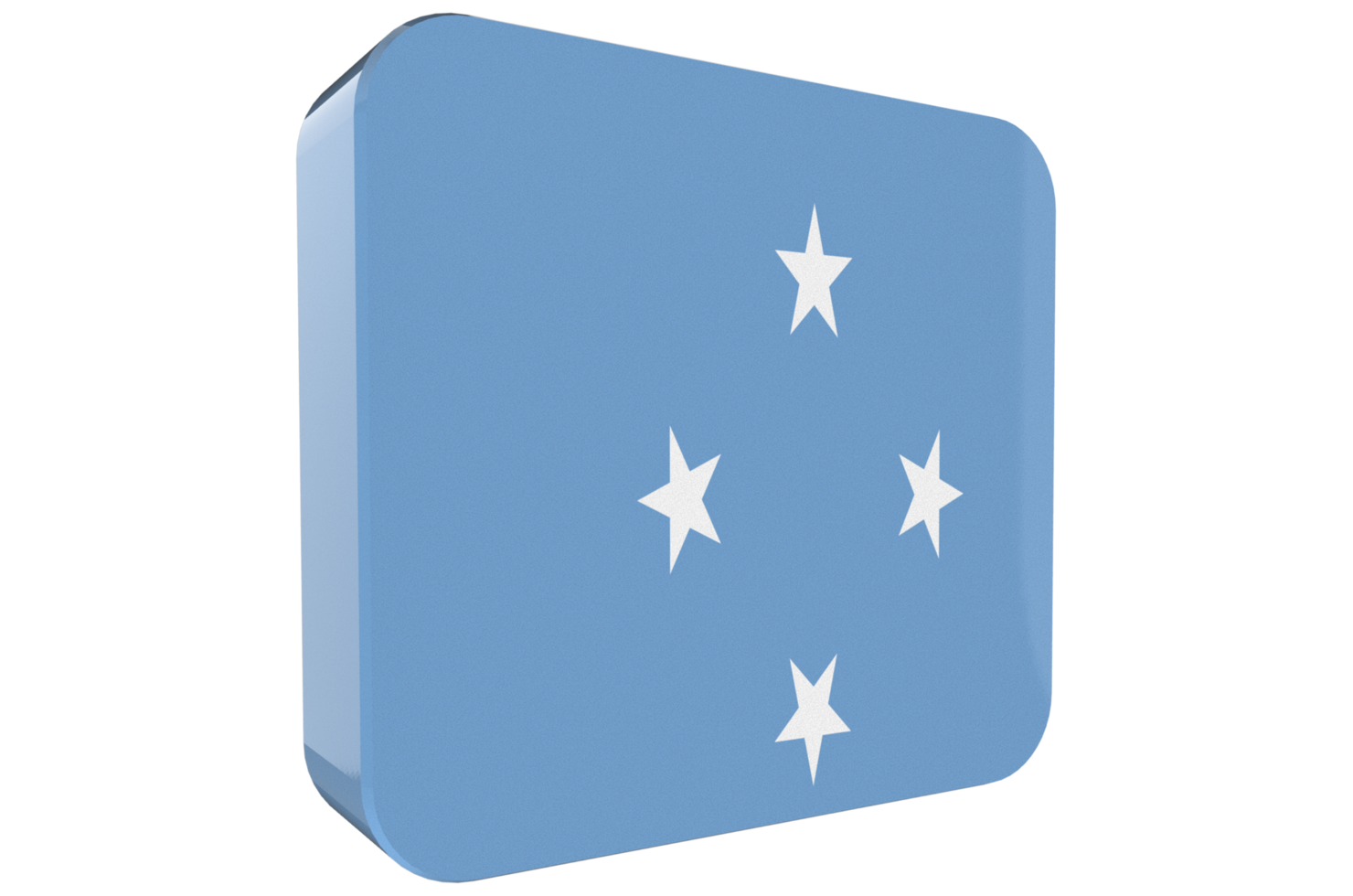 Micronesia Federated States 3d Flag Icon on PNG Background