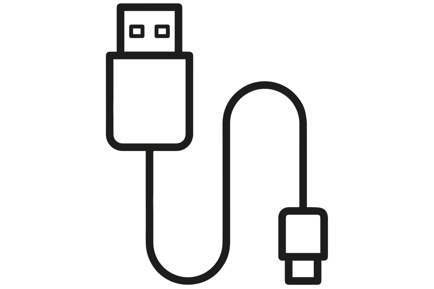 usb cable icon on transparent background png