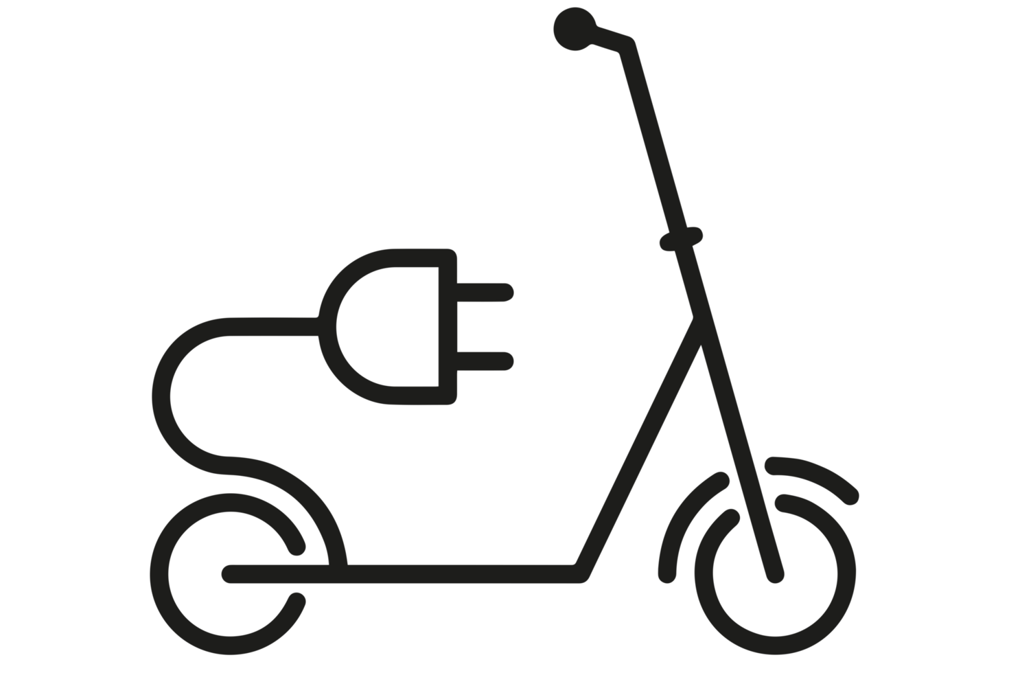 icono de bicicleta eléctrica sobre fondo transparente png