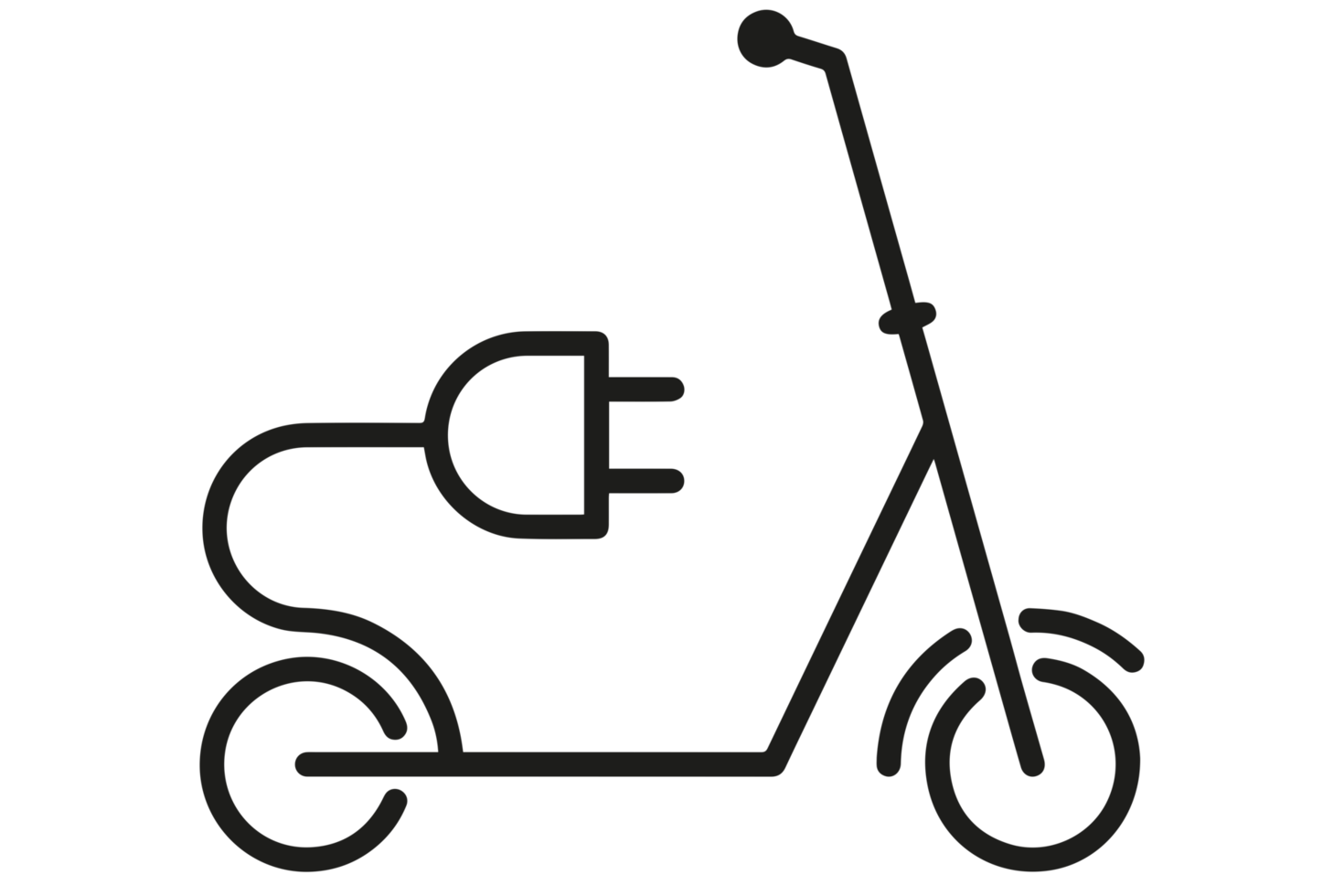 E-Bike-Symbol auf transparentem Hintergrund png