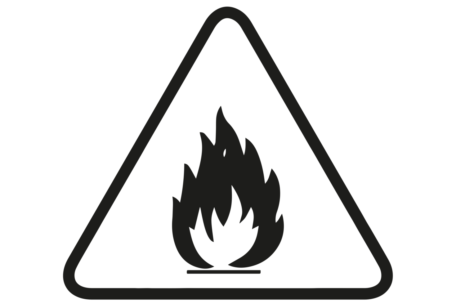 hazard sign, fire sign on transparent background png