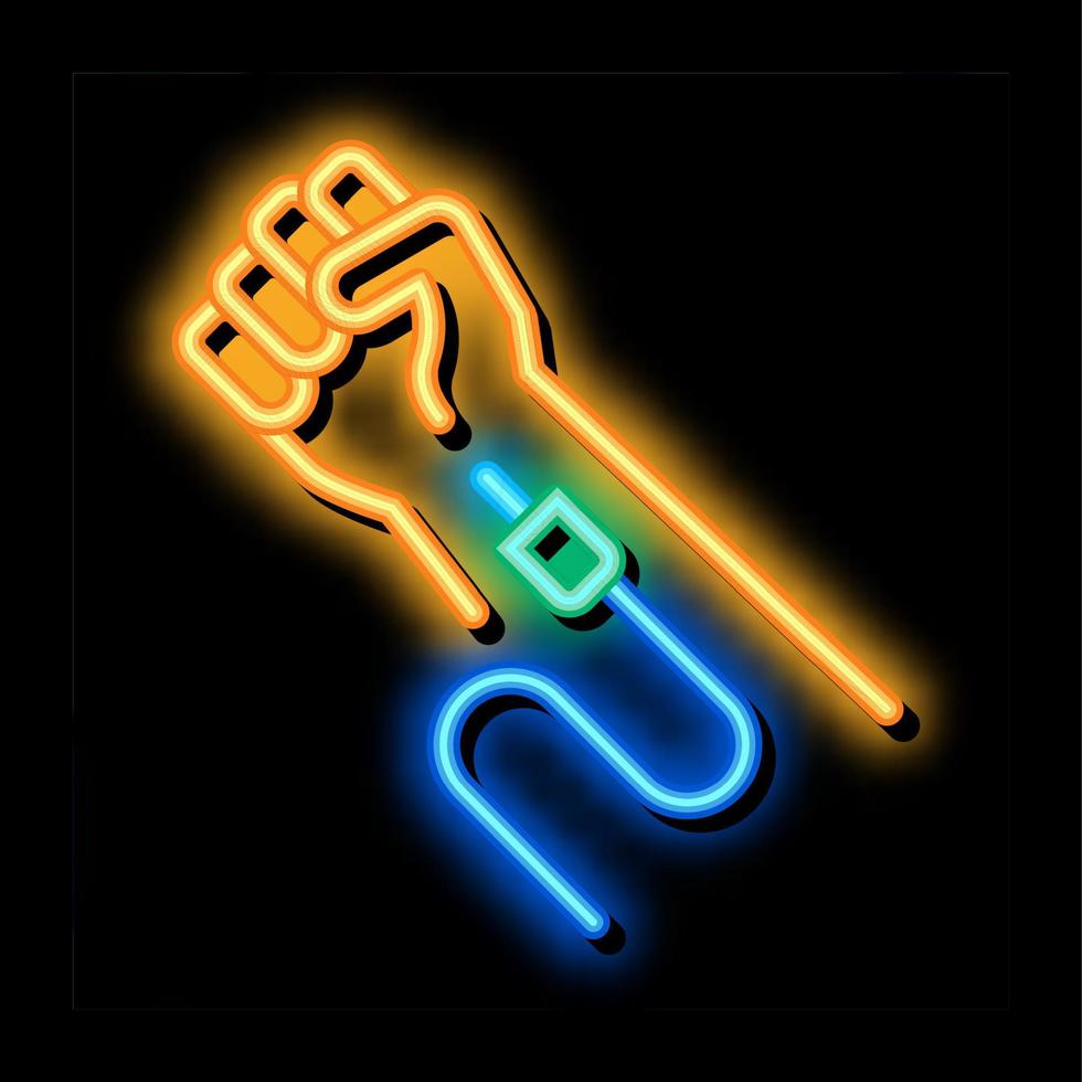 intravenous injection neon glow icon illustration vector