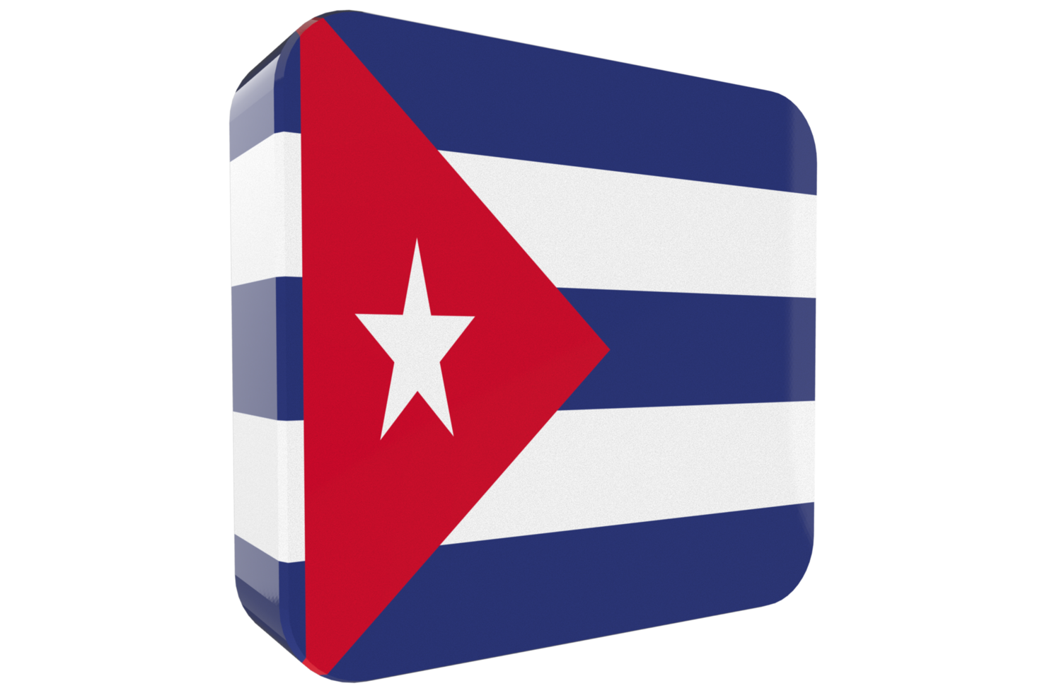 ícone de bandeira cuba 3d em png background