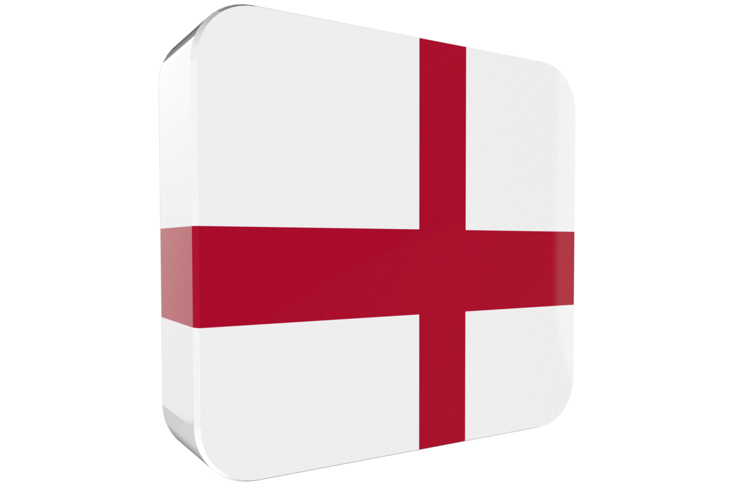 England 3d Flag Icon on PNG Background