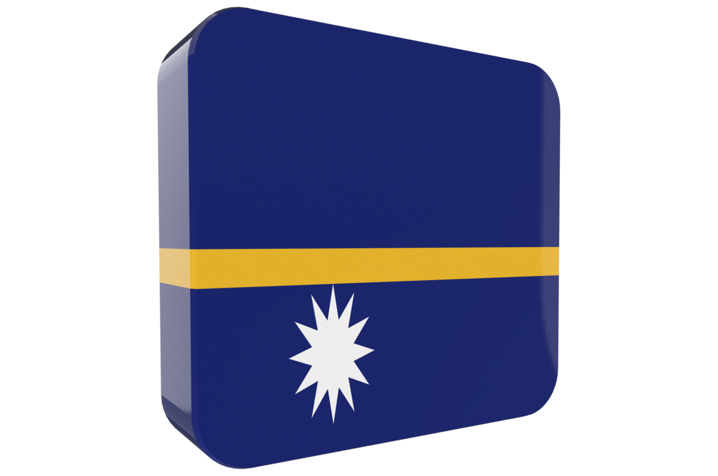 Nauru 3d Flag Icon on PNG Background