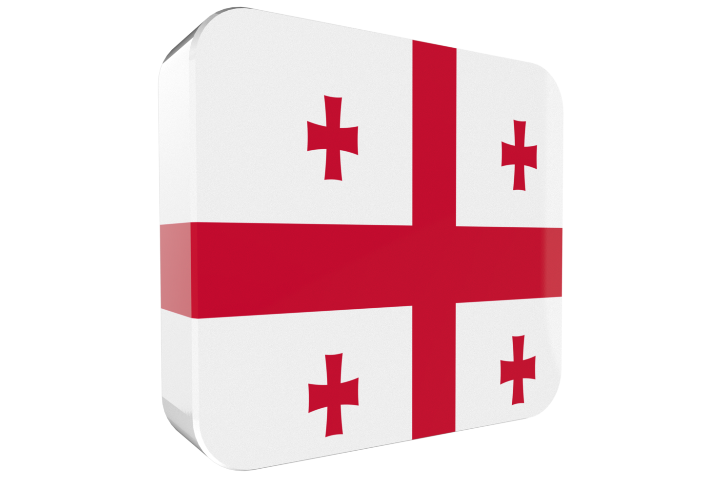 Georgia, 3d Flag Icon on PNG Background