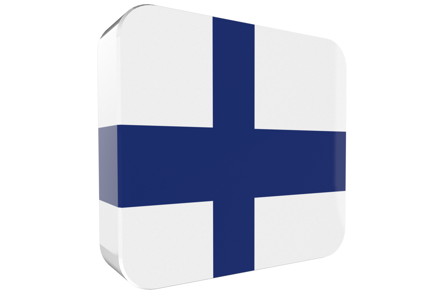 Finland 3d Flag Icon on PNG Background