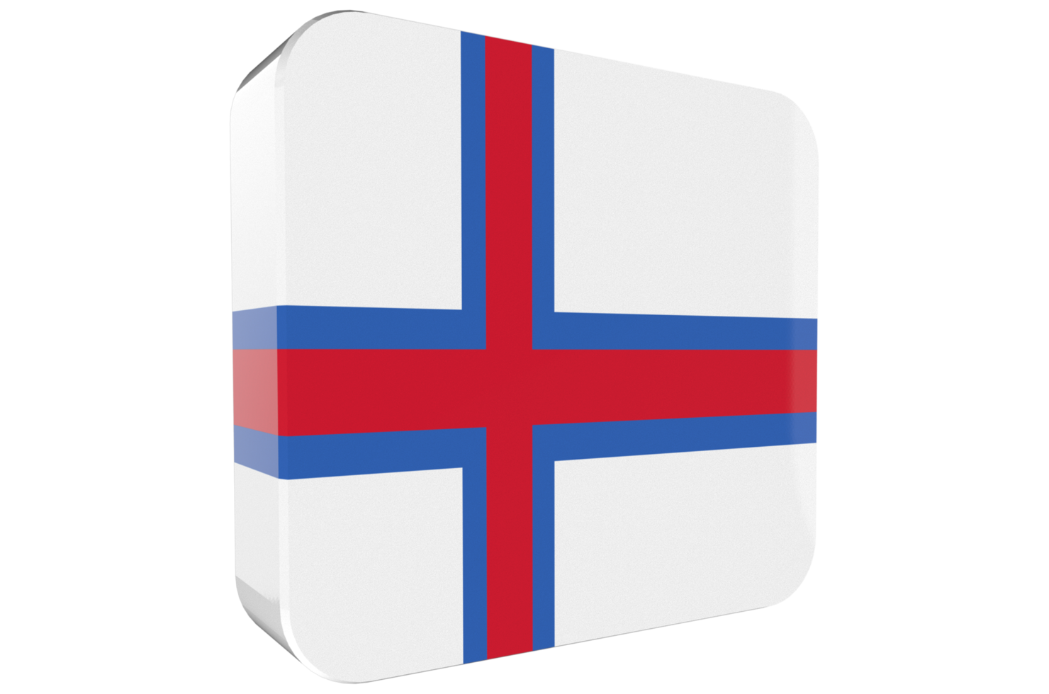 Faroe Island, 3d Flag Icon on PNG Background