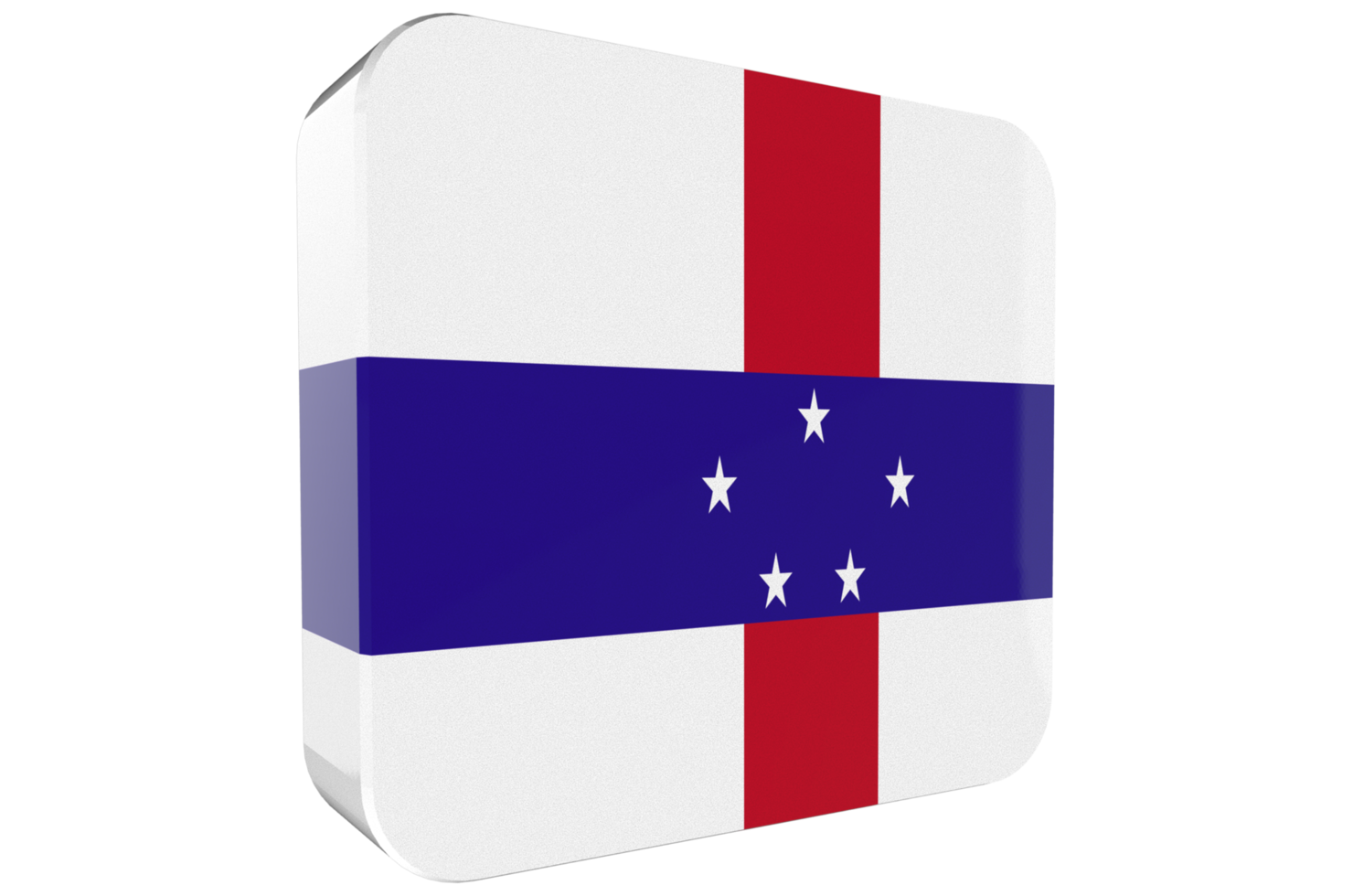 Netherlands Antilles 3d Flag Icon on PNG Background