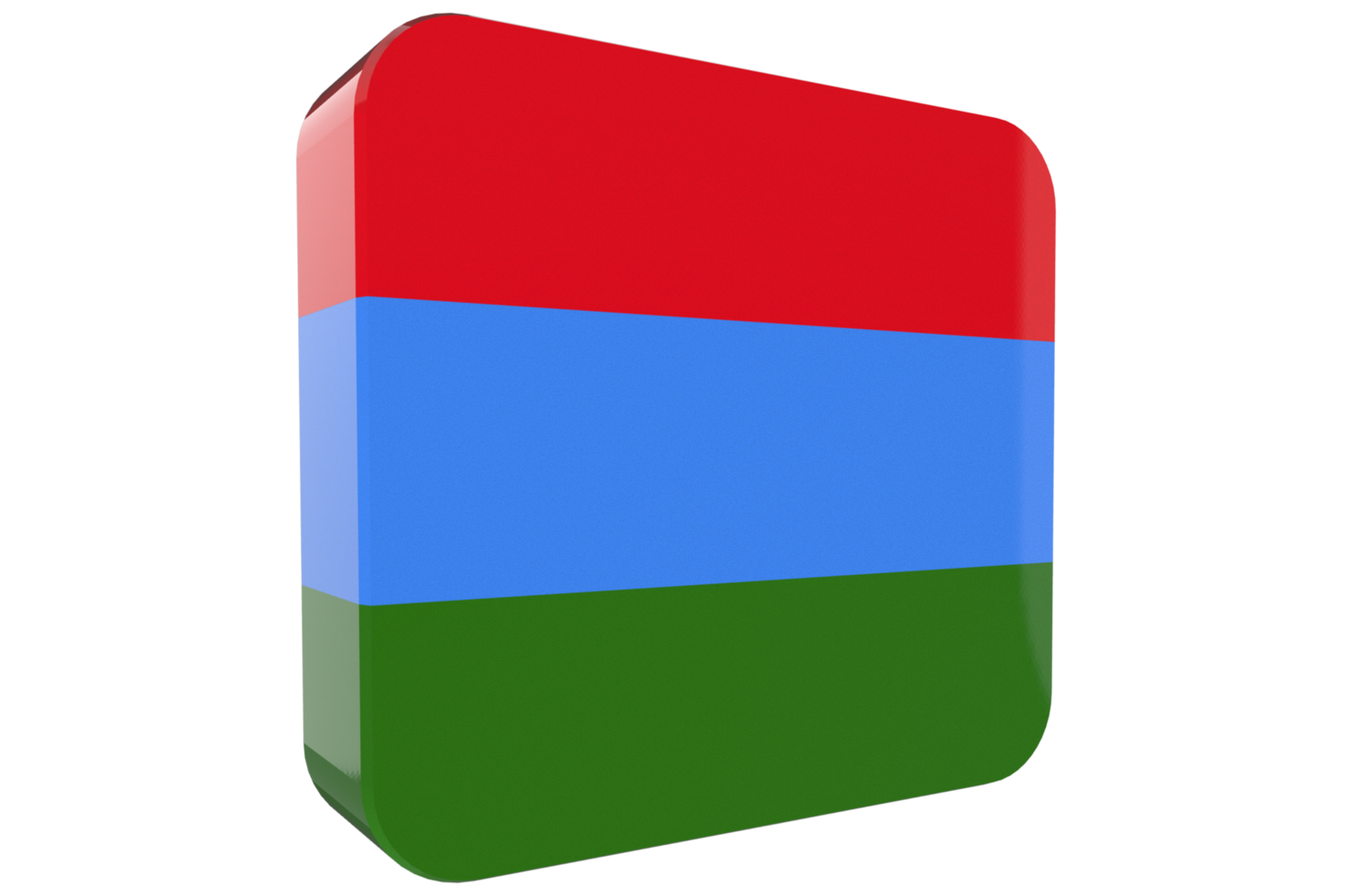 Karel 3d Flag Icon on PNG Background