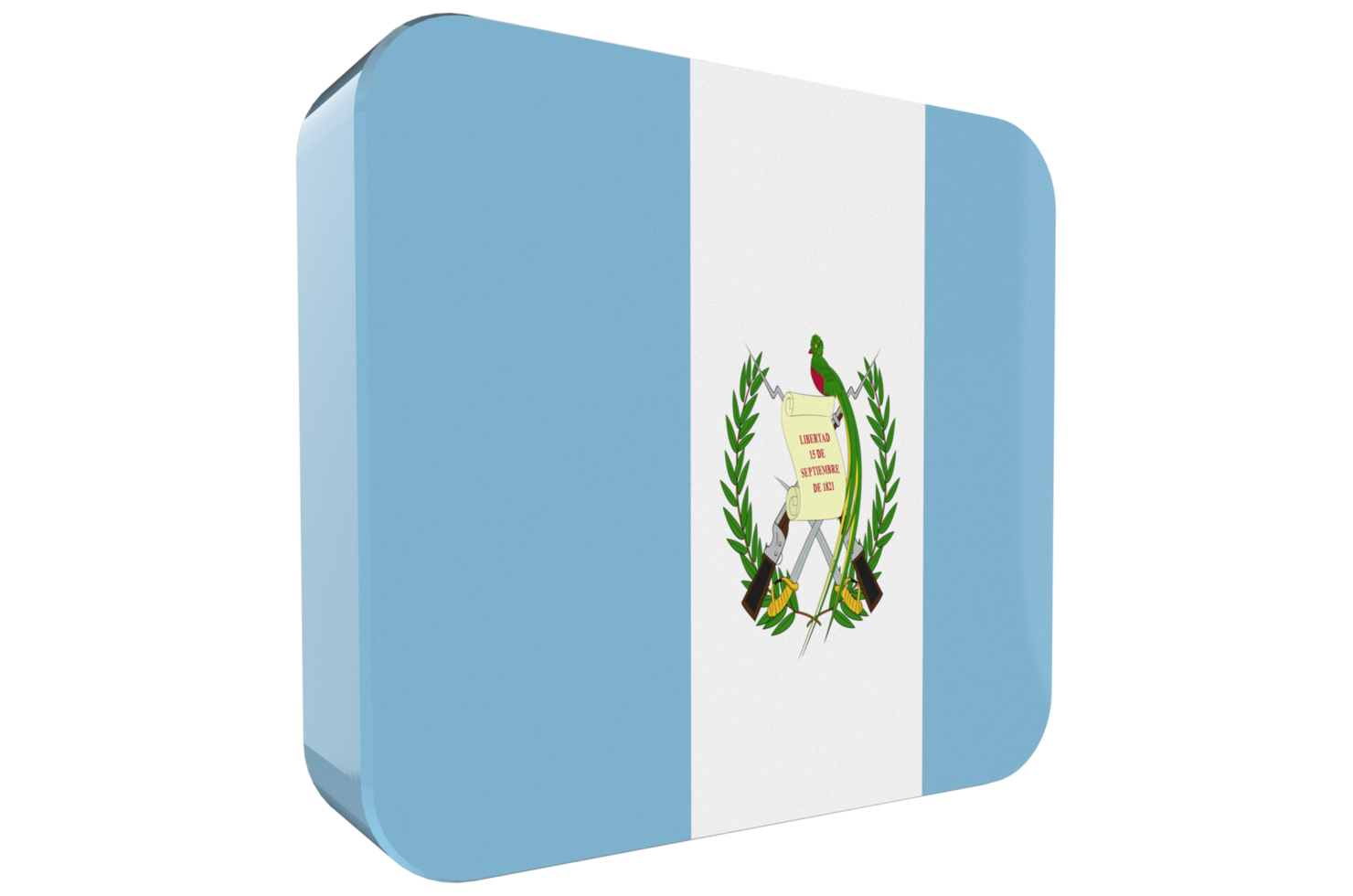 Guatemala 3d Flag Icon on PNG Background