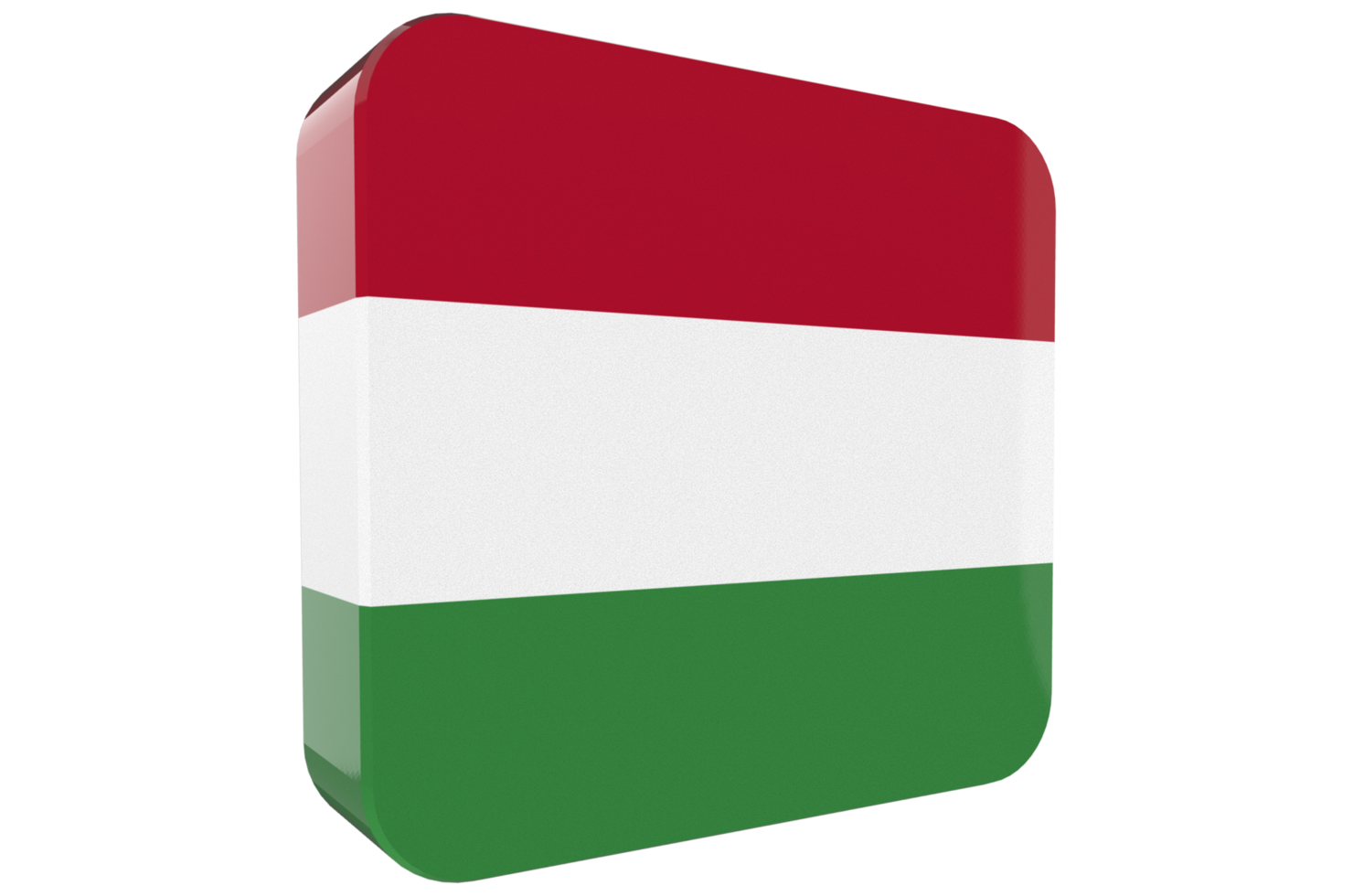 Hungary 3d Flag Icon on PNG Background