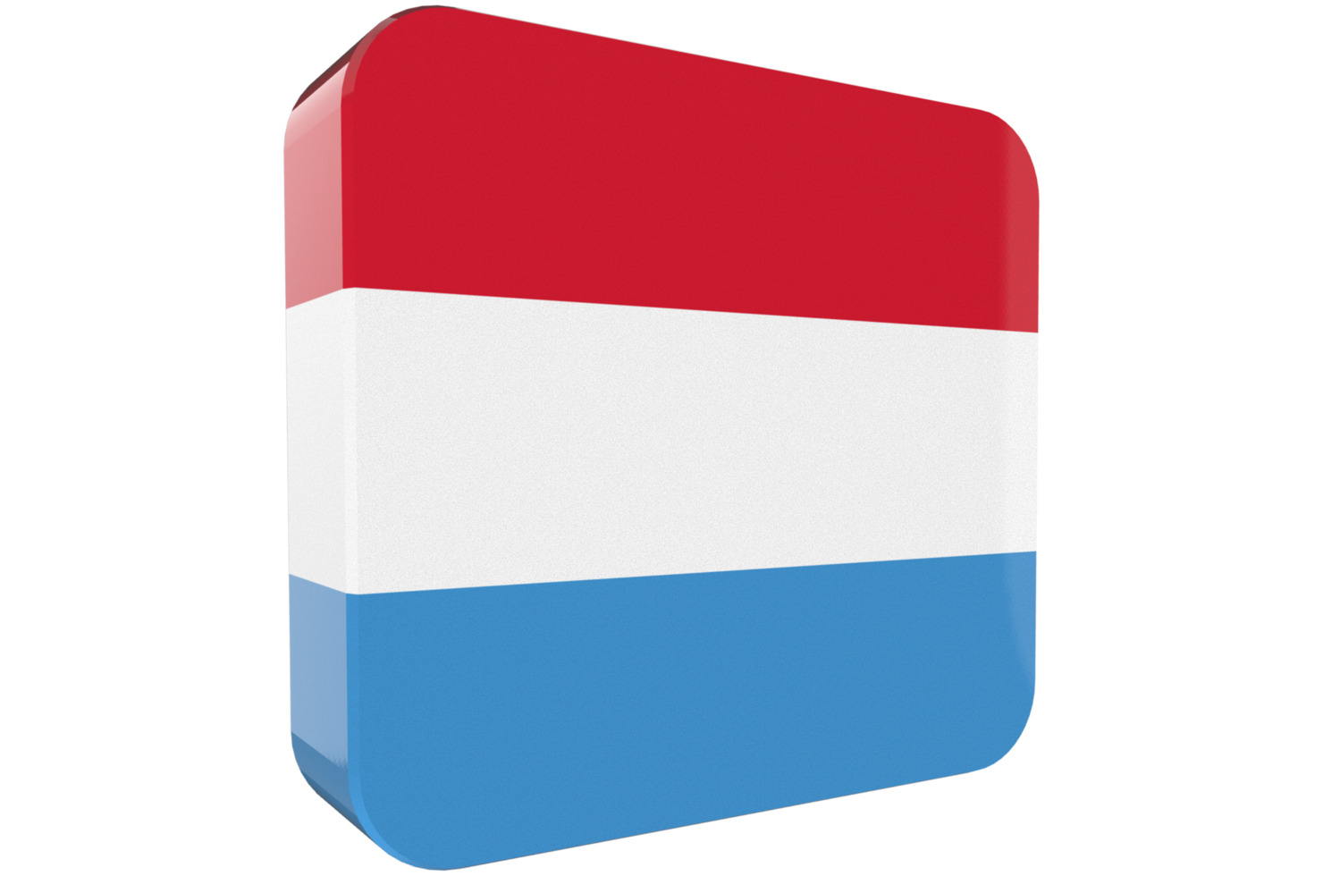 Luxembourg 3d Flag Icon on PNG Background