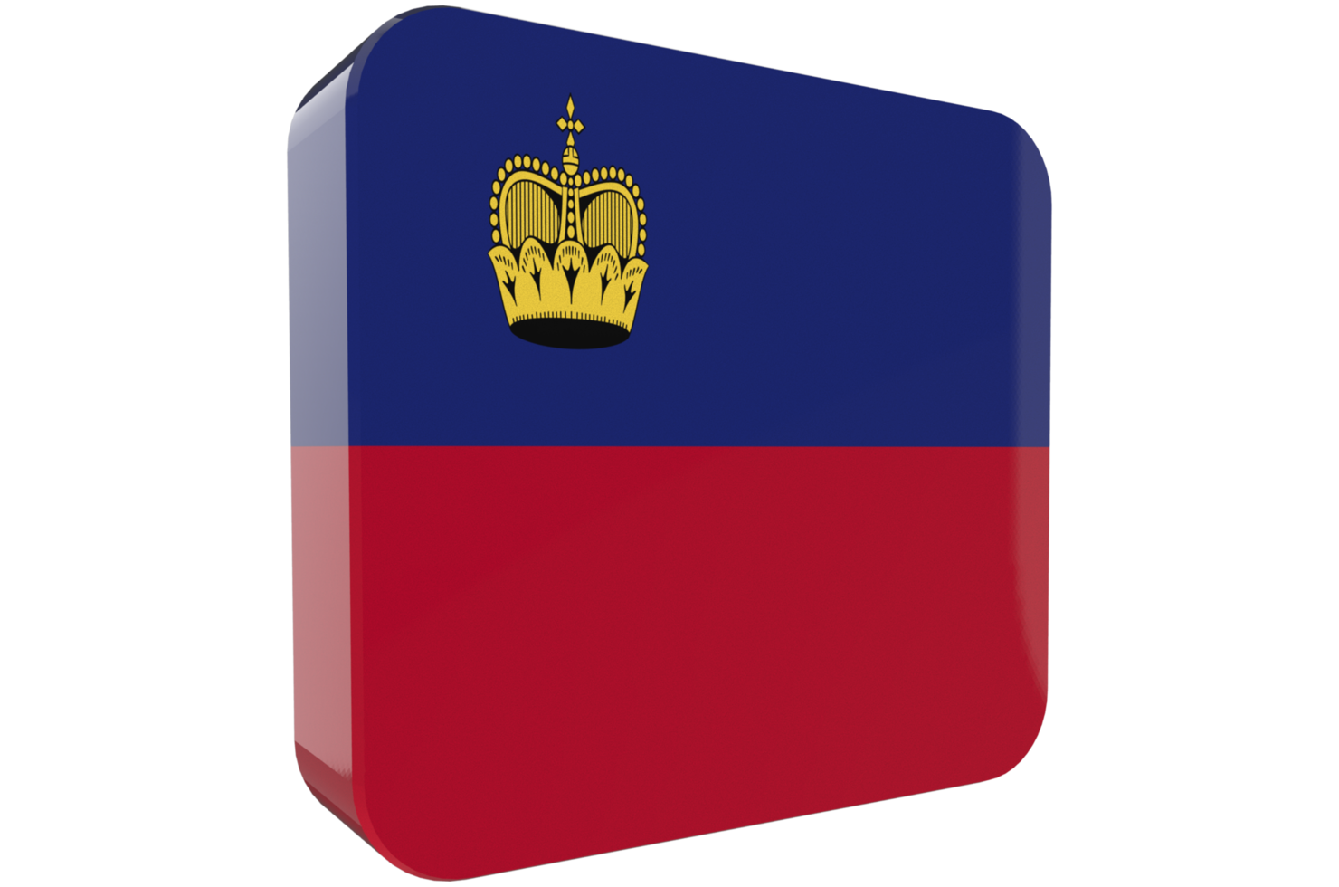 Liechtenstein 3d Flag Icon on PNG Background