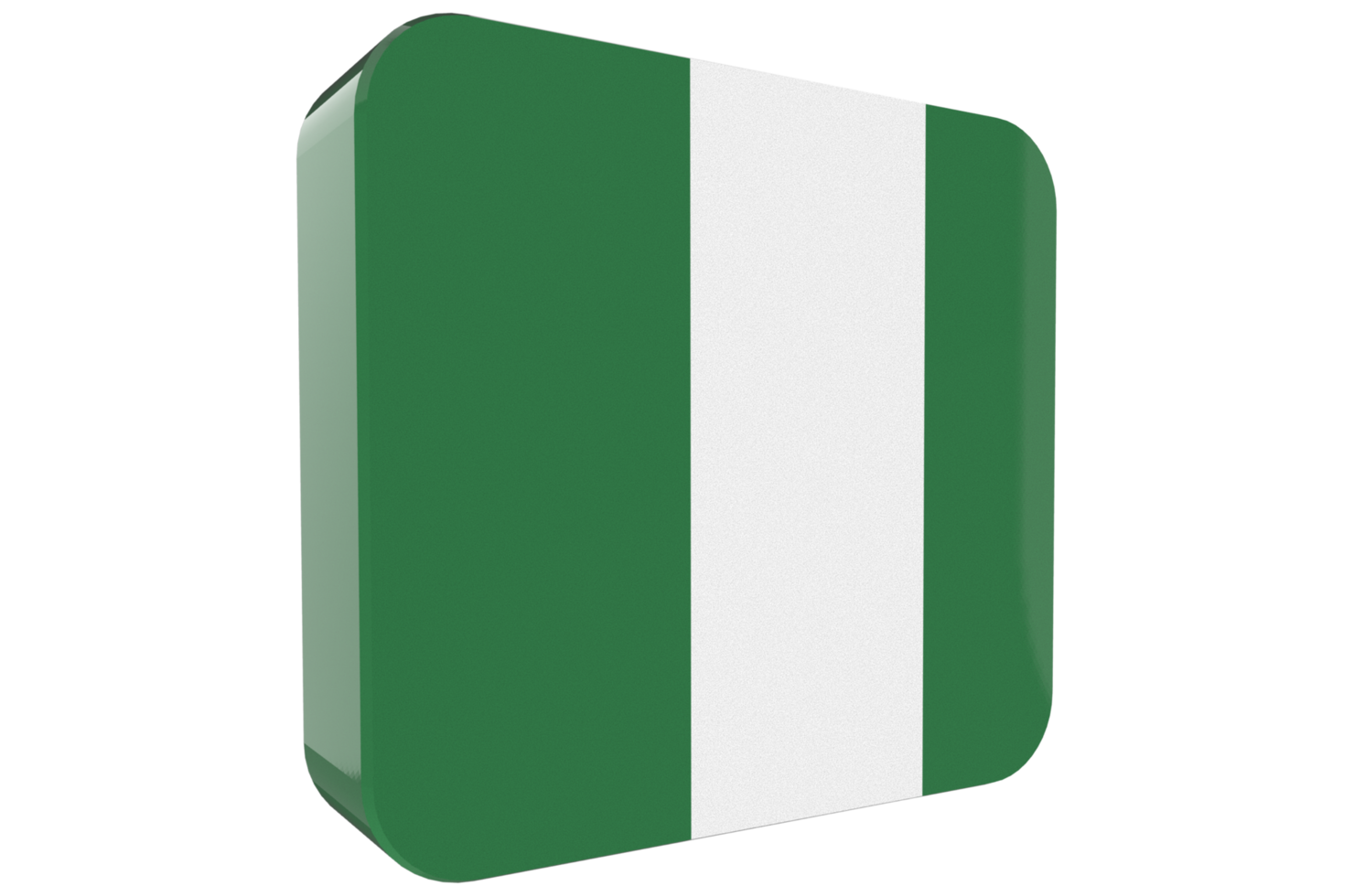 Nigeria 3d Flag Icon on PNG Background