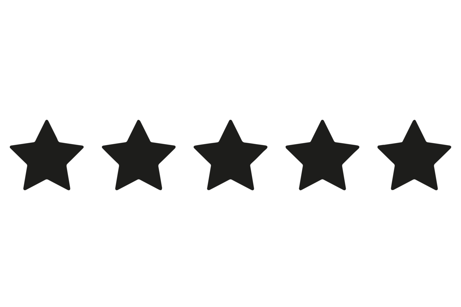 5 Star rating star illustration png on transparent background