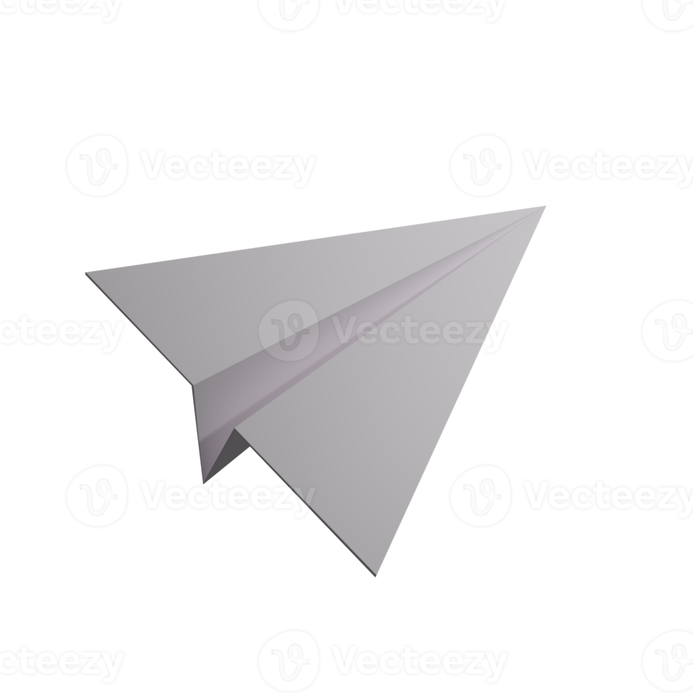 avion en papier rendu 3d png