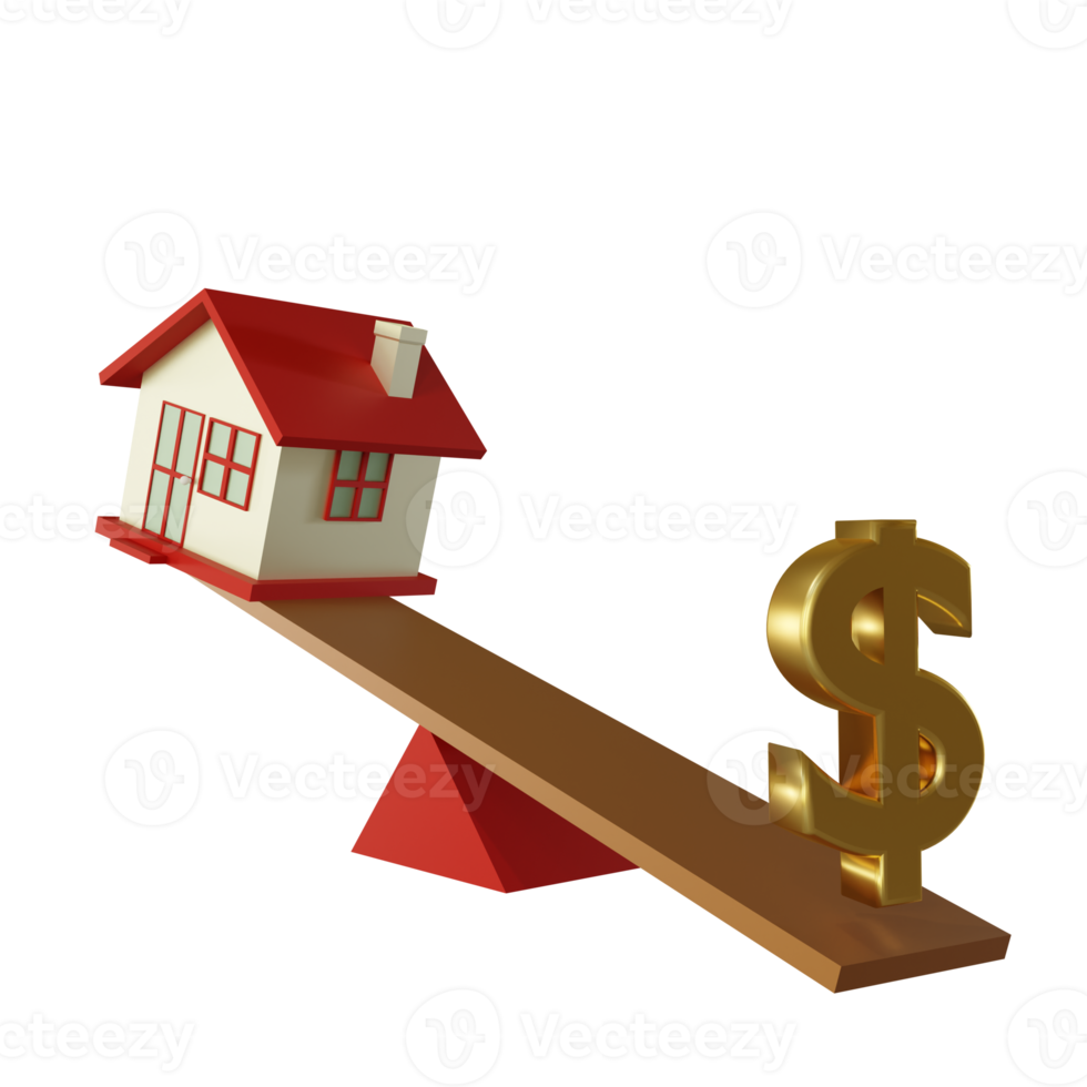 Home Investment with Coins 3D Render png